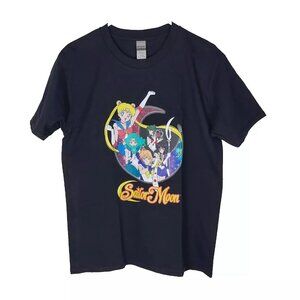 Women Girls T-Shirt Short Sleeve Premium Cotton Graphic Black Medium